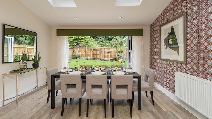Dining area at the Summerswood show home